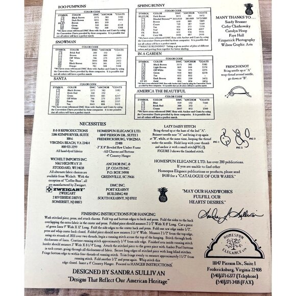 Charming Welcomes I Cross-Stitch Pattern Booklet By Sandra Sullivan No. 150 - Picture 3 of 3